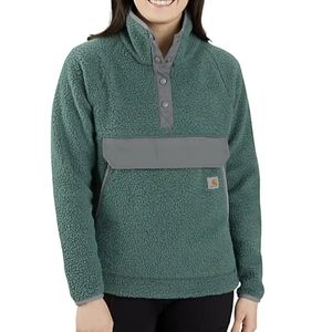 Carhartt® Ladies' 1/4 Snap Fleece Pullover Women's Size 1X Slate Green